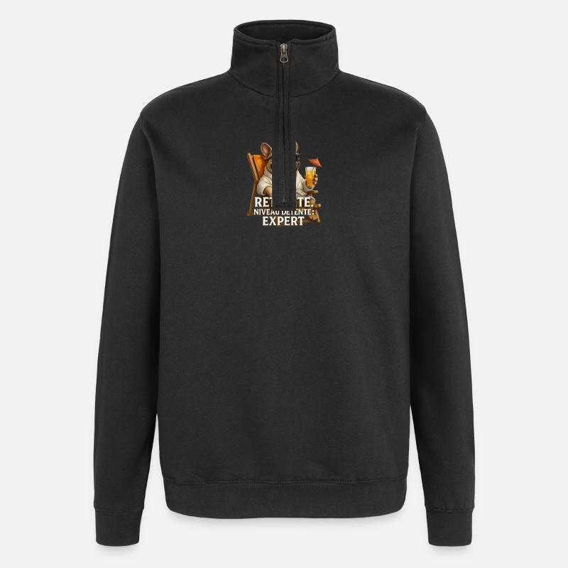 Bouledogue Retraté Détente Expert - Sweat à zip 1/4 - noir