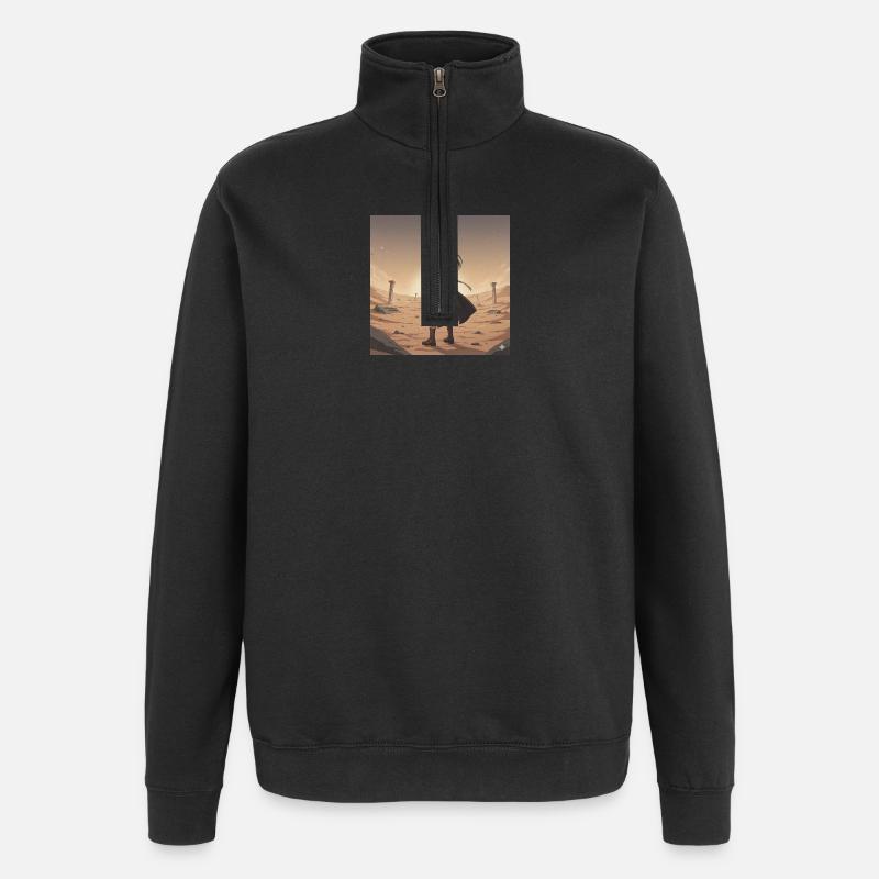Dünenkrieger — Schwarze Rüstung - Quarter-Zip-Sweatshirt - Schwarz