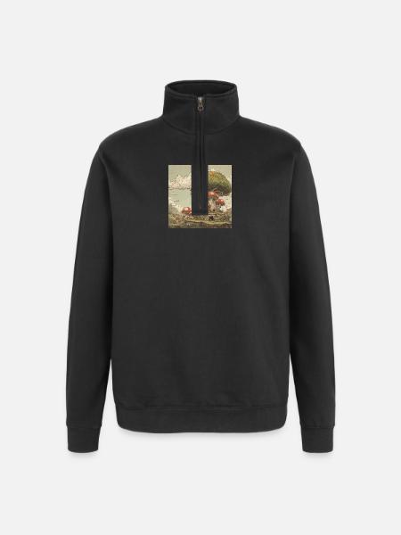 Mushroom kingdom - Quarter-Zip Sweatshirt - black