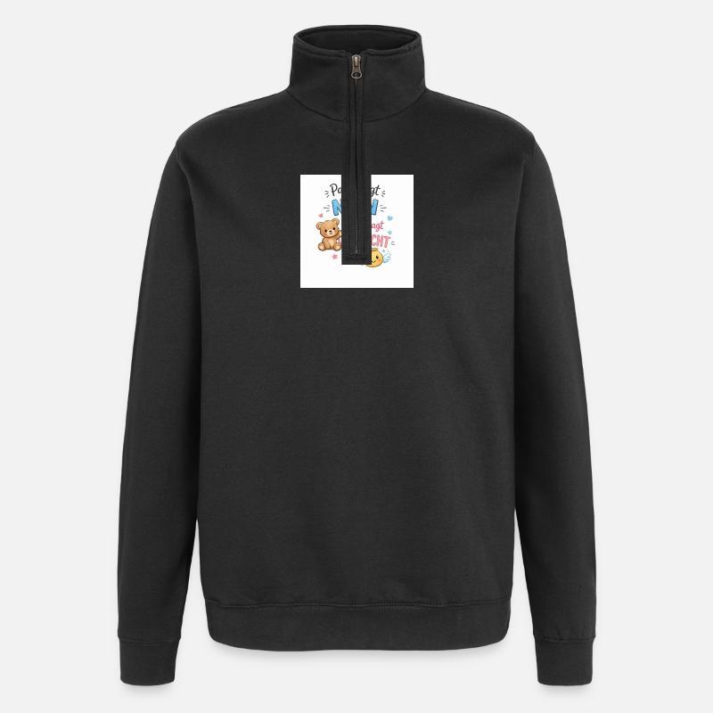 Papa dit non, maman dit peut-être - Sweat à zip 1/4 - noir