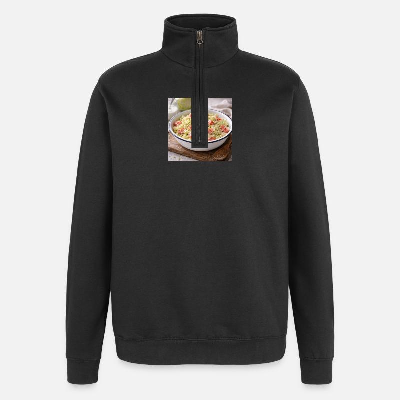 Cremiger Kohl-Tomaten-Salat - Quarter-Zip-Sweatshirt - Schwarz