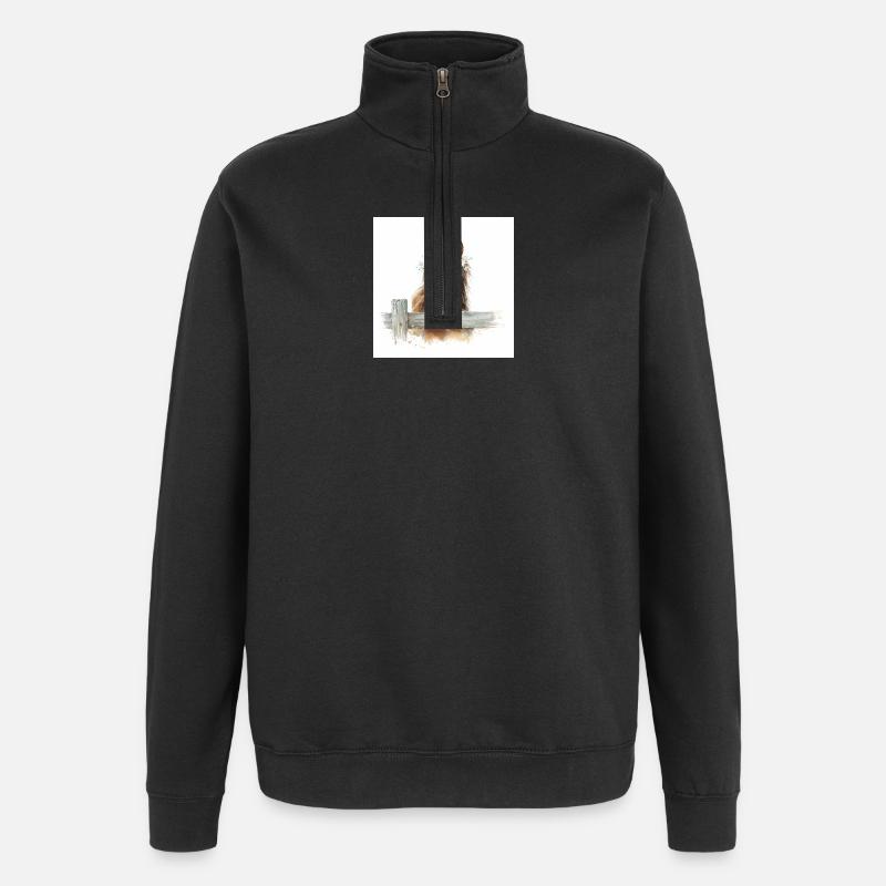 Floral Crowned Horse - Quarter-Zip Sweatshirt - black