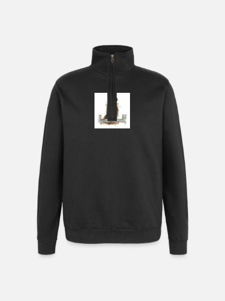 Floral Crowned Pony - Quarter-Zip Sweatshirt - black
