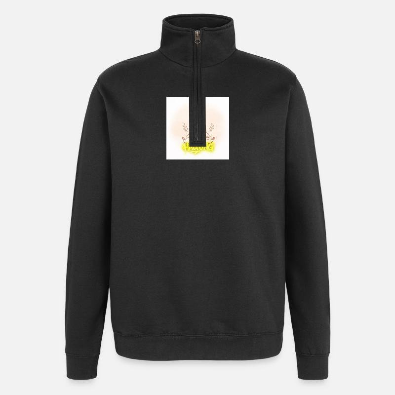 Illustration de la méditation de posture - Sweat à zip 1/4 - noir