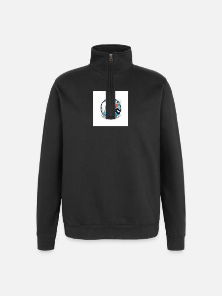 PolarJustice Karikatur - Quarter-Zip-Sweatshirt - Schwarz