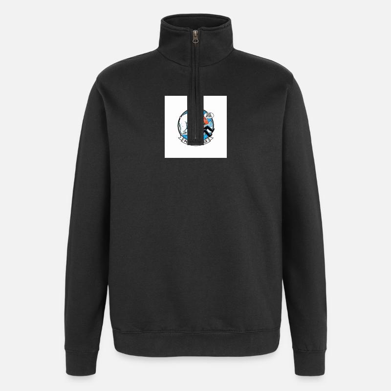 PolarJustice Karikatur - Quarter-Zip-Sweatshirt - Schwarz