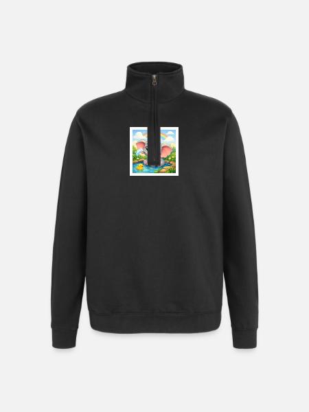 Elli l’Éléphant - Sweat à zip 1/4 - noir