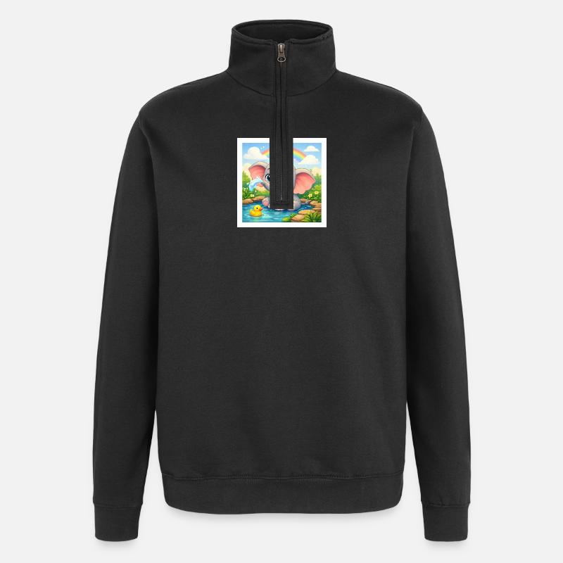 Elli the Elephant - Quarter-Zip Sweatshirt - black