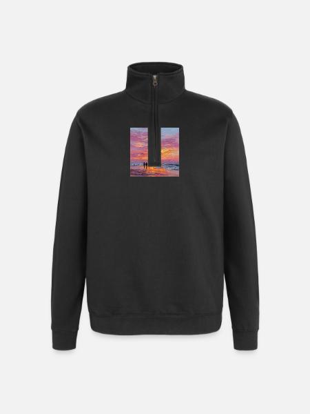 sunset - Quarter-Zip Sweatshirt - black