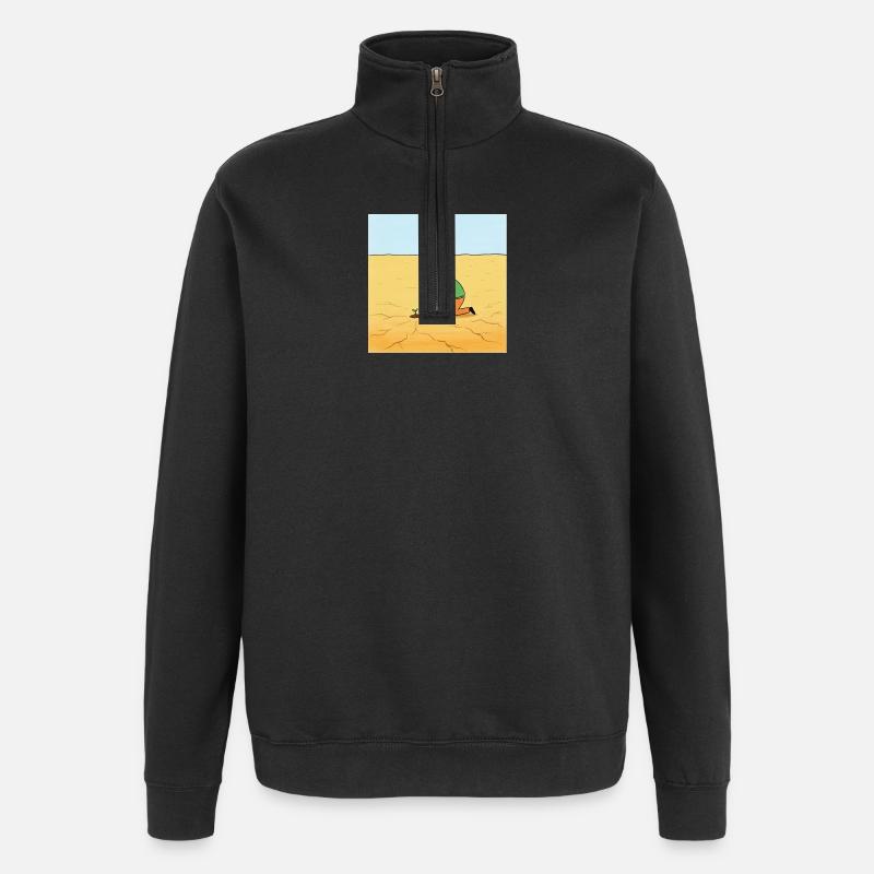 Graine d’espoir en désert - Sweat à zip 1/4 - noir
