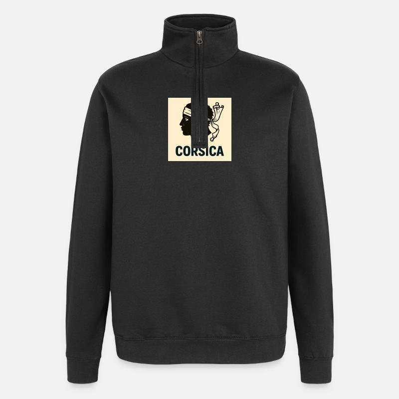 Korsische Souvenirs - Quarter-Zip-Sweatshirt - Schwarz