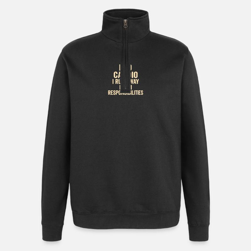 Vol cardio : Tâches de course - Sweat à zip 1/4 - noir