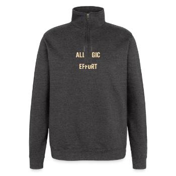 Ich bin allergisch gegen Anstrengung. - Quarter-Zip-Sweatshirt - Anthrazit - Vorne - AI Model Female 172 light (172cm) & AI Model Male 178 dark (178cm)