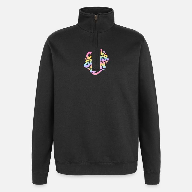 Ambiance estivale - Sweat à zip 1/4 - noir