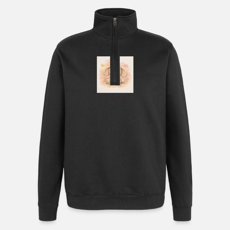 Yarn elephant - Quarter-Zip Sweatshirt - black
