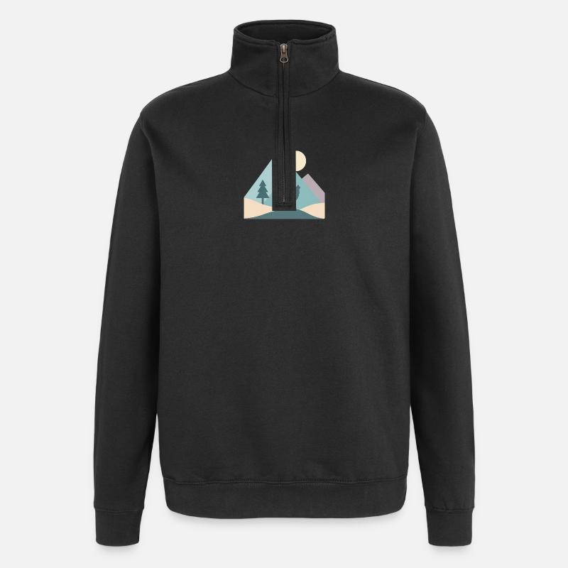 Wolf - Quarter-Zip Sweatshirt - black