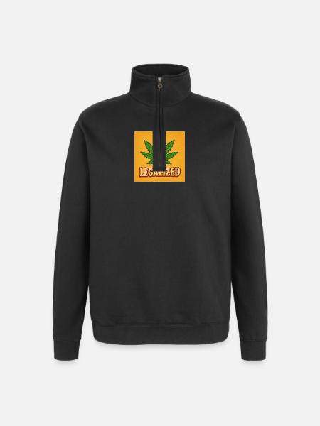 Légalisation - Sweat à zip 1/4 - noir