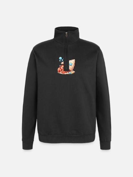 Cancer - Quarter-Zip Sweatshirt - black