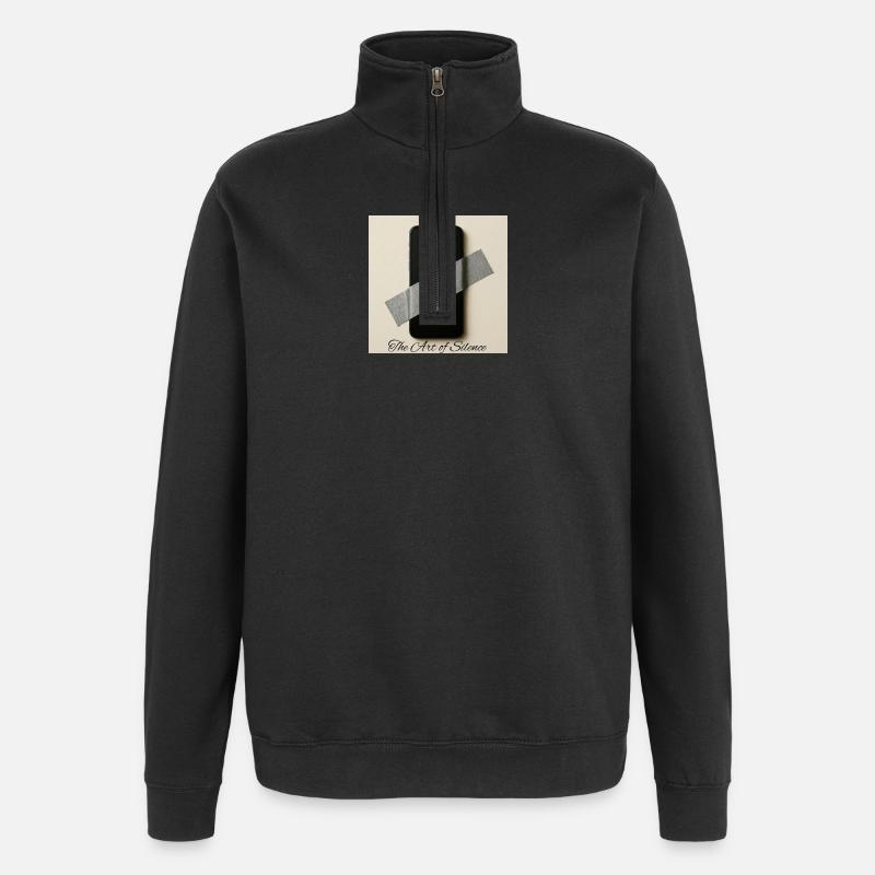 Silent Mobile Kunstdruck - Quarter-Zip-Sweatshirt - Schwarz