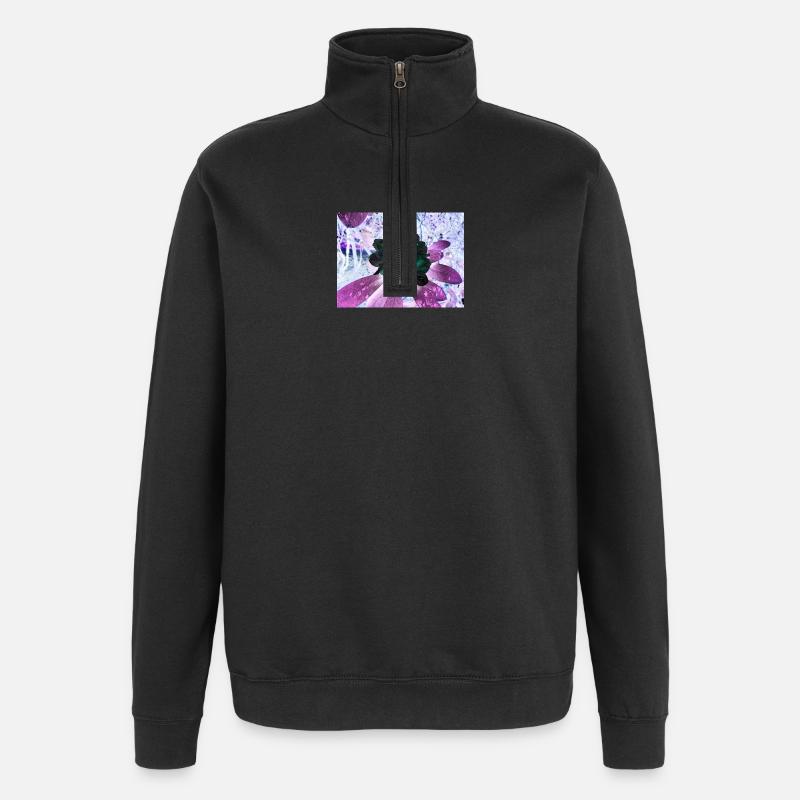 Neonblumen Hyperflora-Arrangement - Quarter-Zip-Sweatshirt - Schwarz