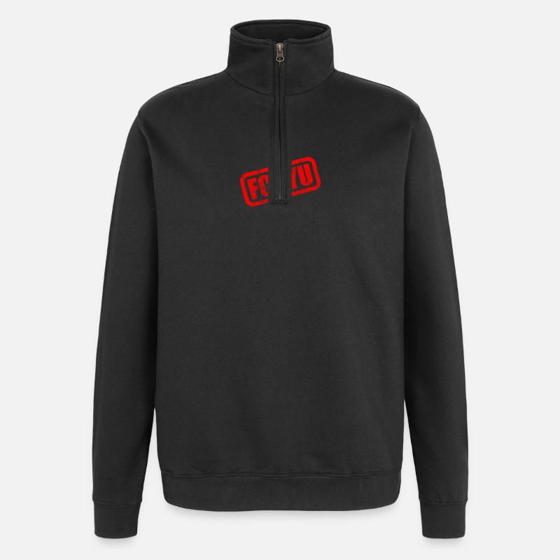 FCKYU Steuer-ID - Quarter-Zip-Sweatshirt - Schwarz