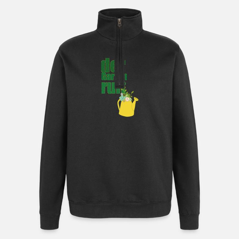 der garten ruft - Quarter-Zip-Sweatshirt - Schwarz