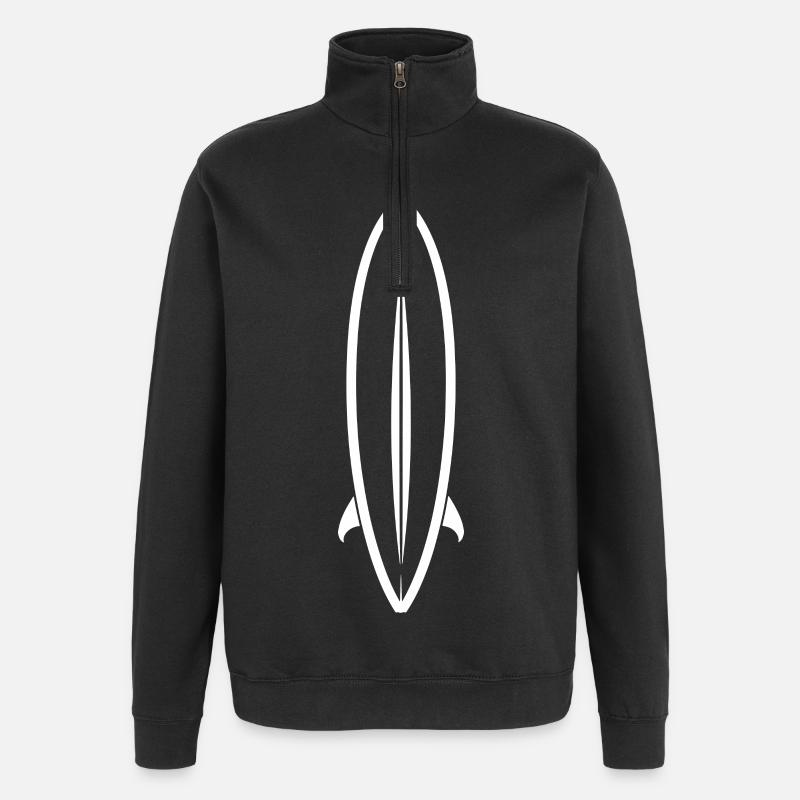 Planche de surf Line Art - Sweat à zip 1/4 - noir