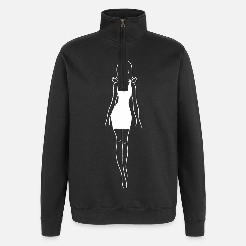 La robe blanche - Sweat à zip 1/4 - noir