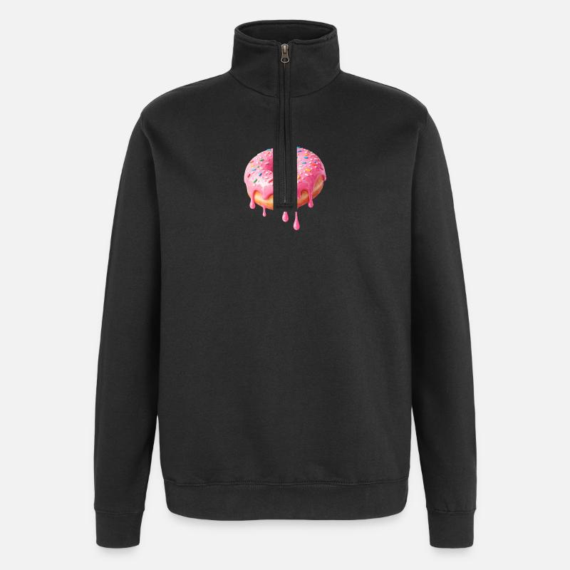 Dripping Donut Delight – Sweet - Sweat à zip 1/4 - noir