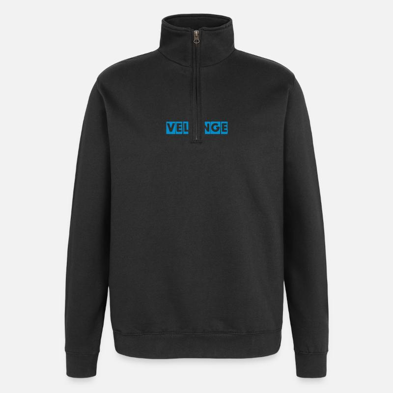 Vellinge – Conception de texte bleu - Sweat à zip 1/4 - noir
