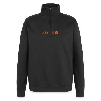 Plaisirs d’hiver avec des récifs souriants - Sweat à zip 1/4 - noir - Devant - AI Model Female 172 light (172cm) & AI Model Male 178 dark (178cm)