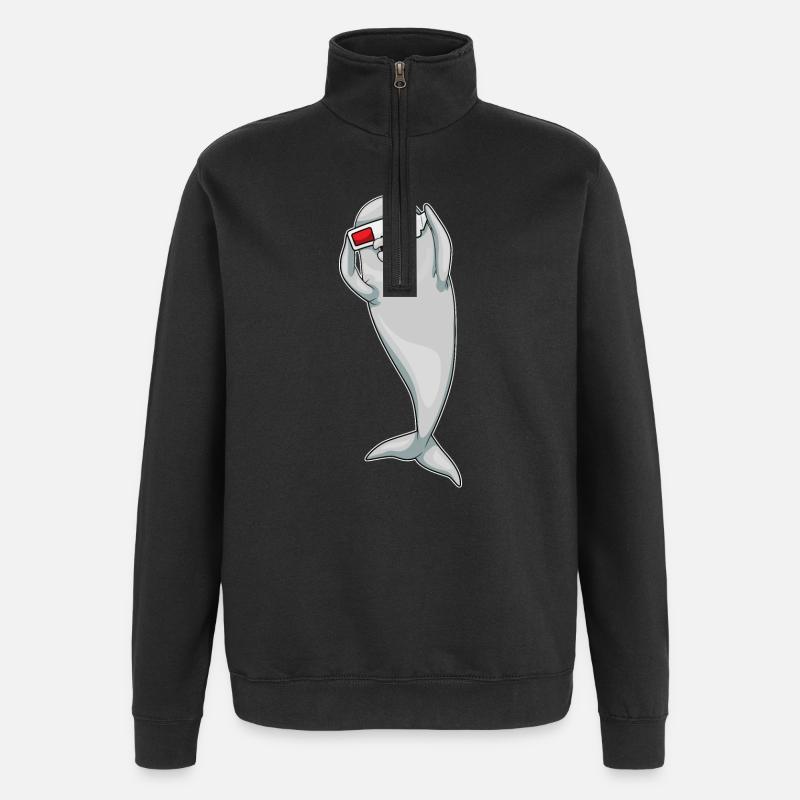Dolphin Goggles - Quarter-Zip Sweatshirt - black