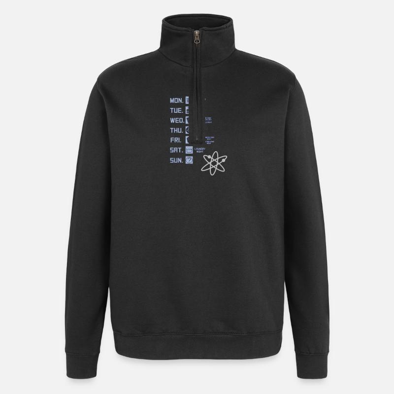 Illustration rétro de la planification hebdomadaire - Sweat à zip 1/4 - noir