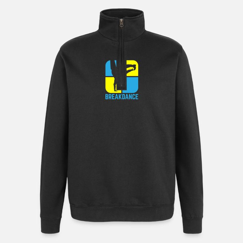 Breakdance - Quarter-Zip-Sweatshirt - Schwarz