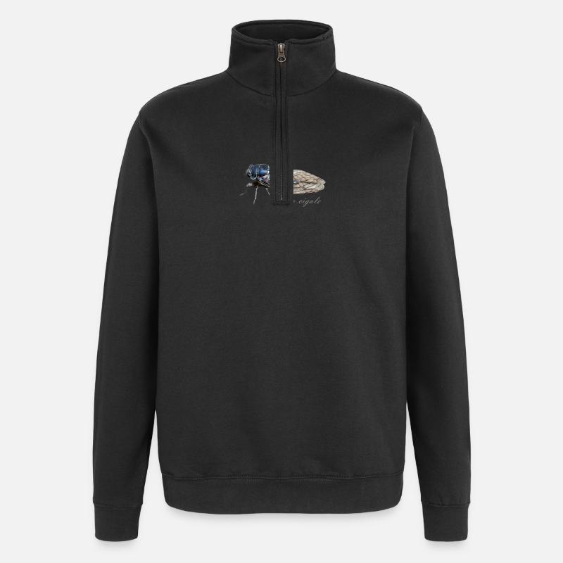 la cigale - Sweat à zip 1/4 - noir