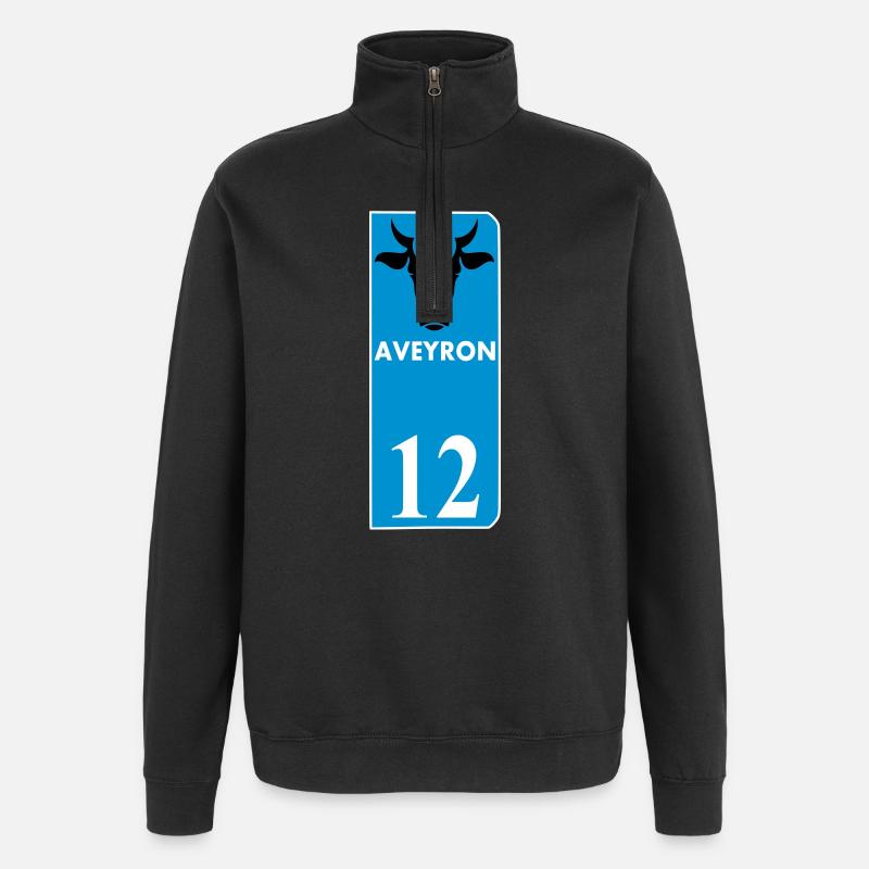 Aveyron - Sweat à zip 1/4 - noir