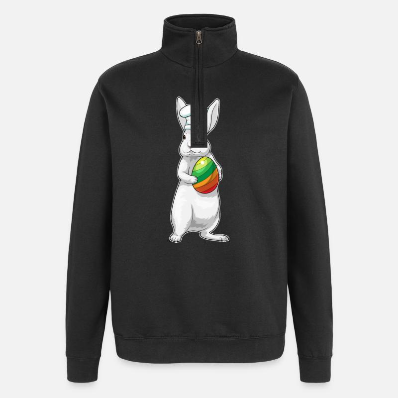Bunny Easter Cooking - Quarter-Zip Sweatshirt - black