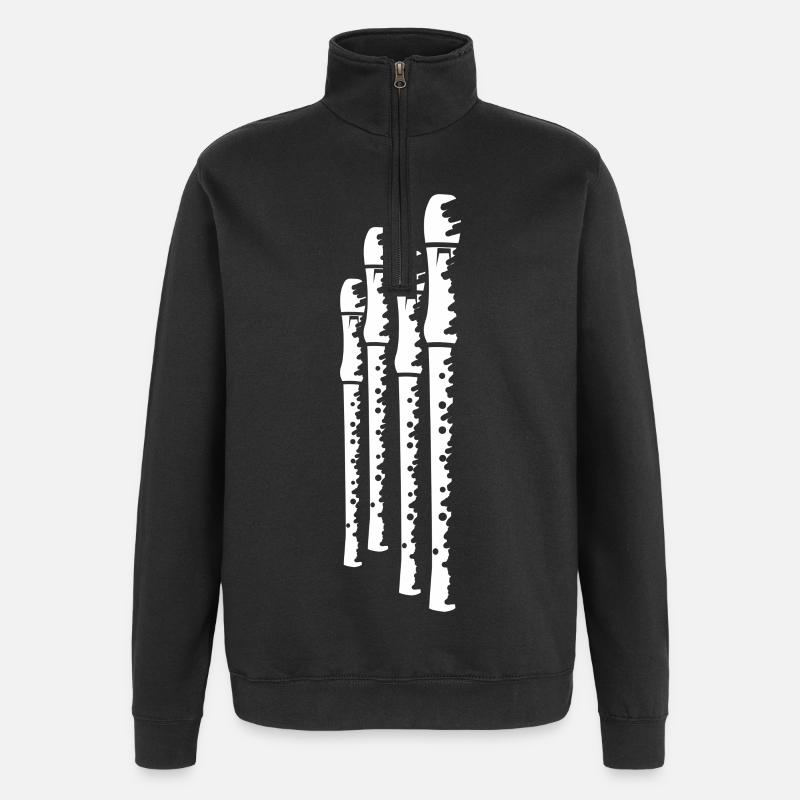 Flöten - Quarter-Zip-Sweatshirt - Schwarz