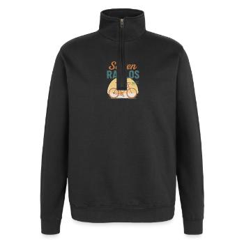 Selten ratlos - Quarter-Zip-Sweatshirt - Schwarz - Vorne - AI Model Female 172 light (172cm) & AI Model Male 178 dark (178cm)