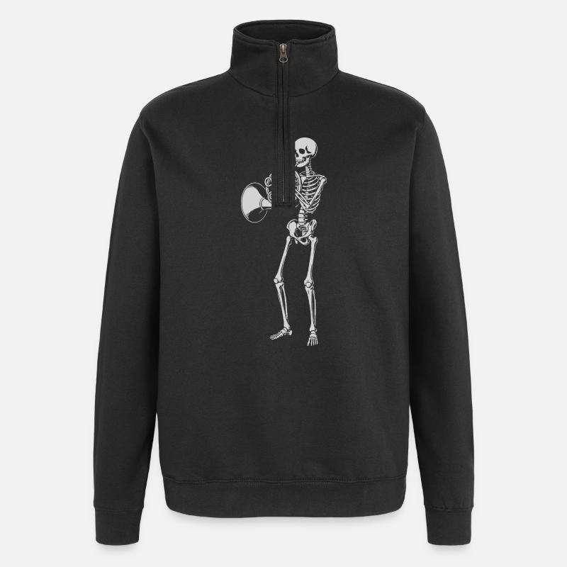 Sérénade en laiton squelette - Sweat à zip 1/4 - noir