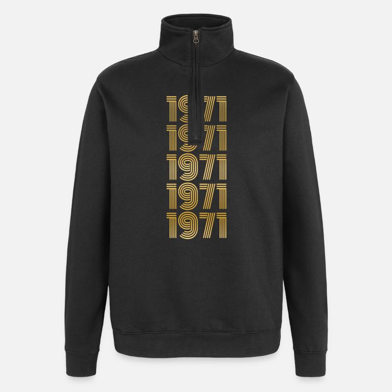 19 - Quarter-Zip-Sweatshirt - Schwarz