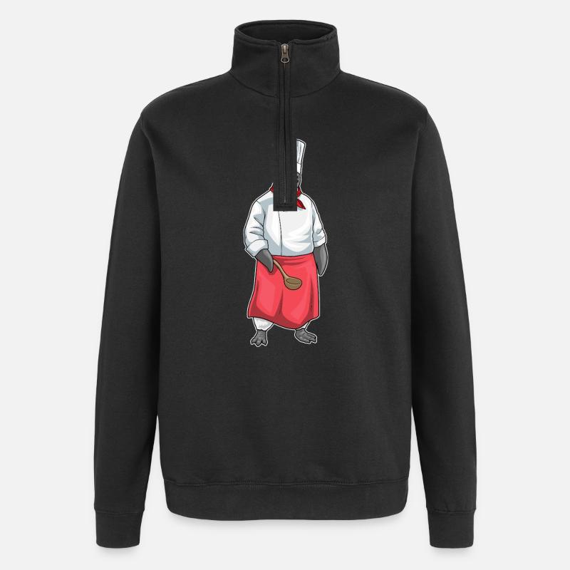 Penguin Chef Chef Hat Cooking - Quarter-Zip Sweatshirt - black