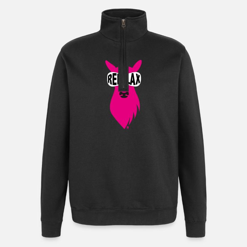 Deer mom with sunglasses - pink - Quarter-Zip Sweatshirt - black