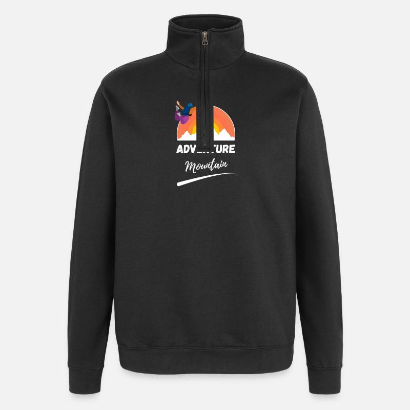 Sunrise Mountain Adventure - Quarter-Zip Sweatshirt - black