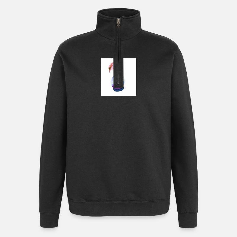 Poire en pastels abstrait - Sweat à zip 1/4 - noir
