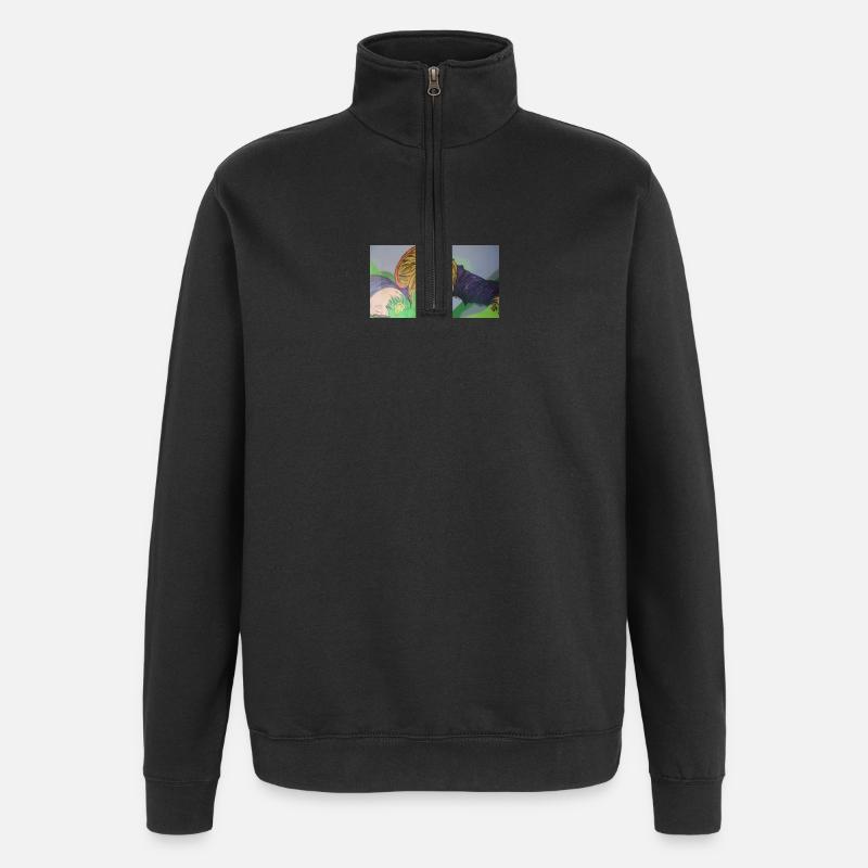 Träumendes Mädchen - Quarter-Zip-Sweatshirt - Schwarz
