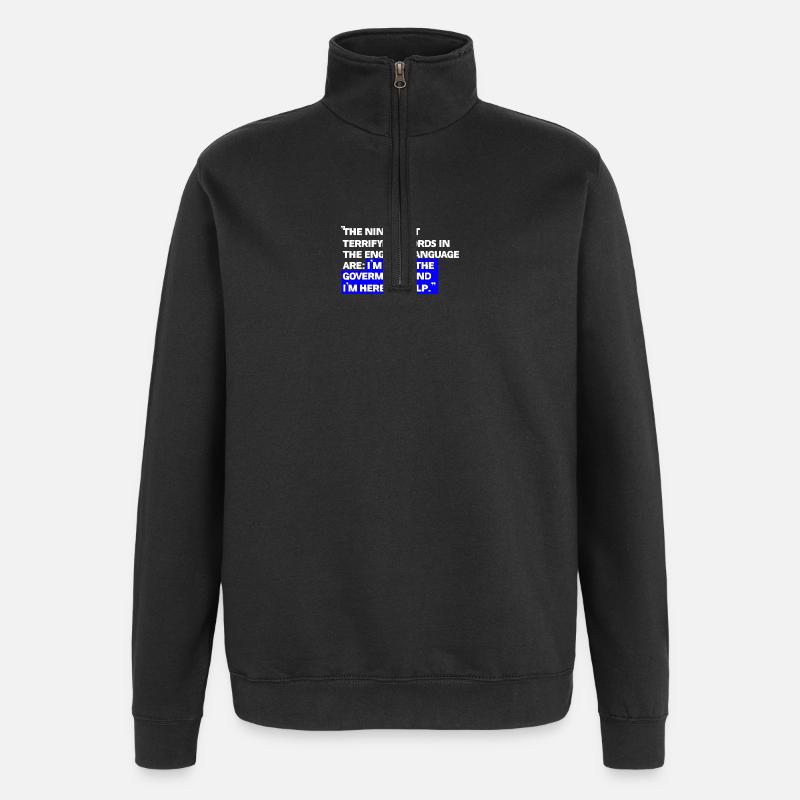 Paradoxical State Aid Quotes - Quarter-Zip Sweatshirt - black