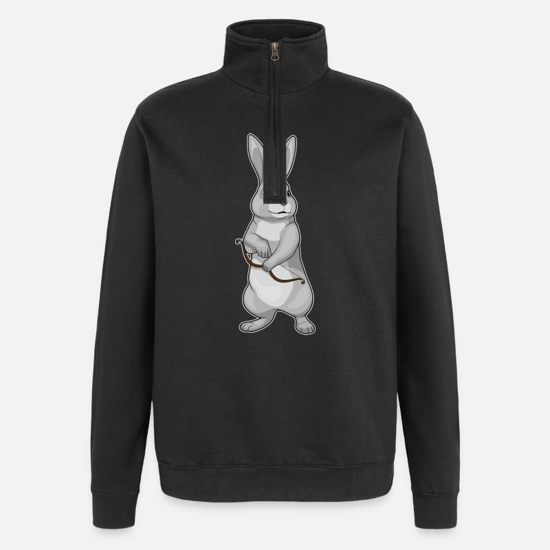 Bunny Archer Bow - Quarter-Zip Sweatshirt - black