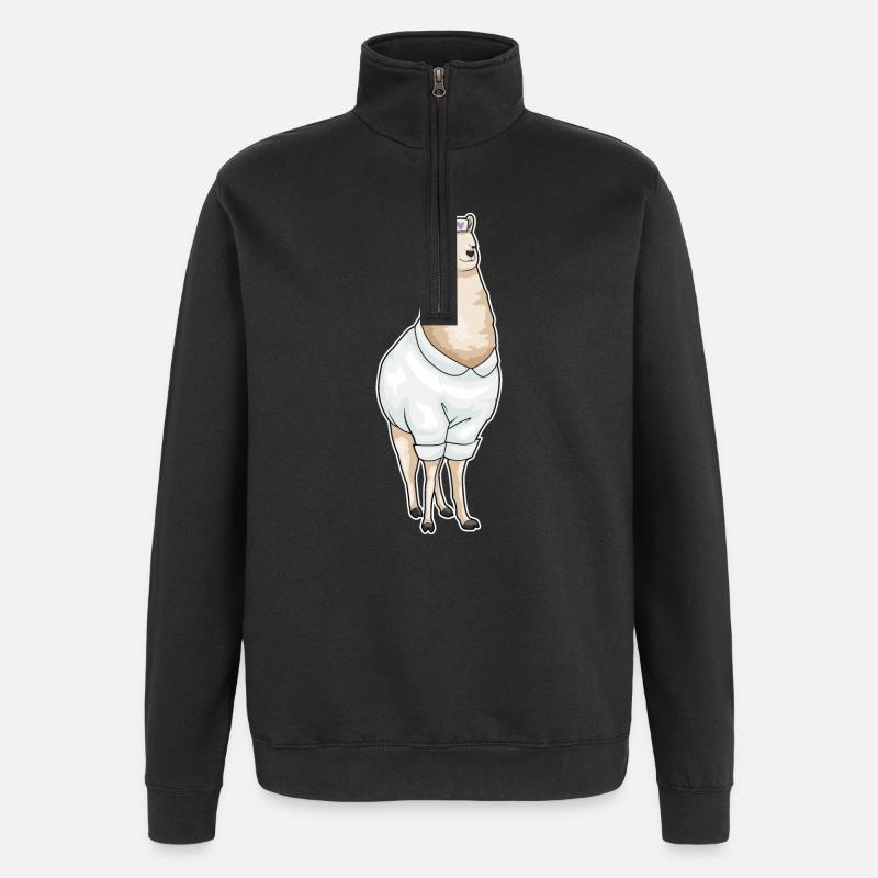 Lama Krankenschwester - Quarter-Zip-Sweatshirt - Schwarz