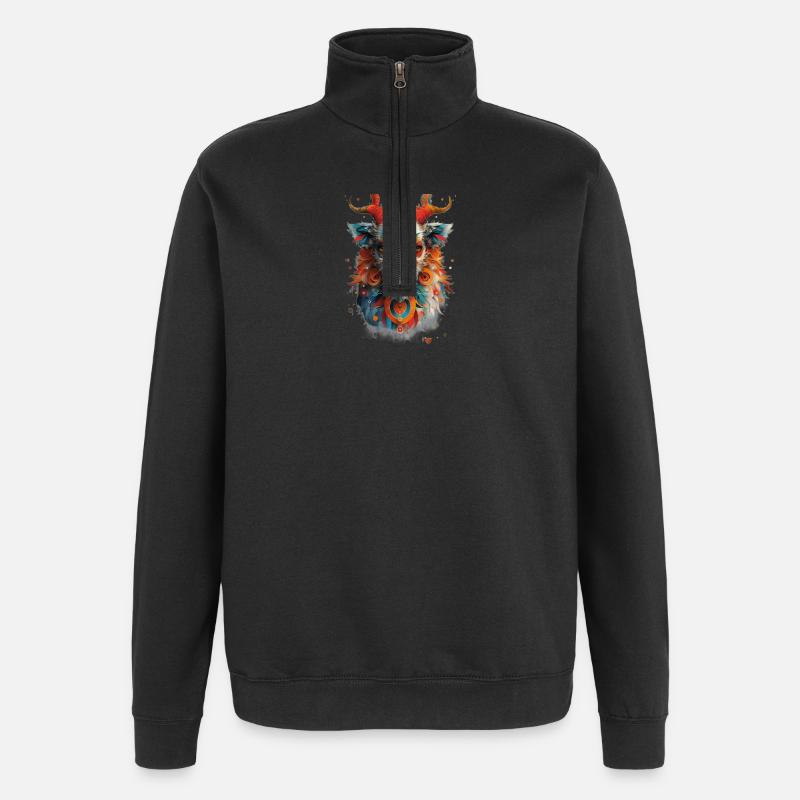 Tier Design - Quarter-Zip-Sweatshirt - Schwarz